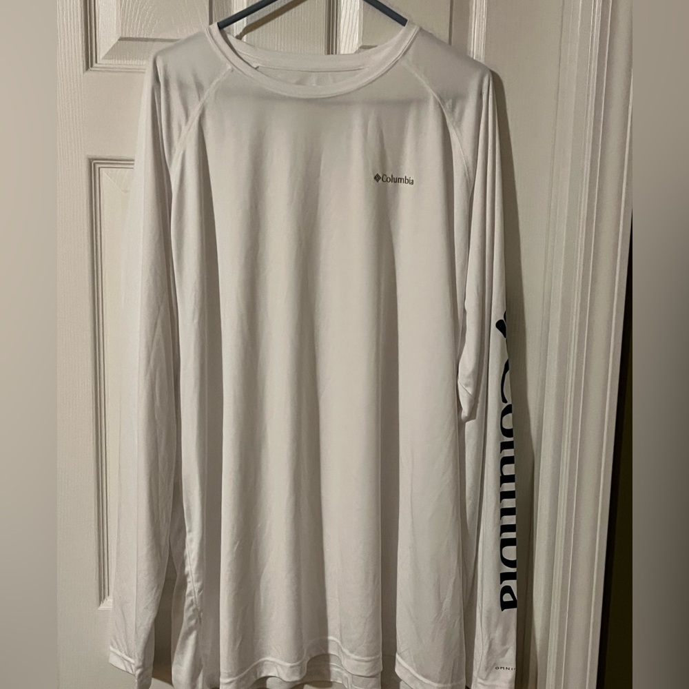 Columbia White SPF Long Sleeve Shirt Size 4XT
